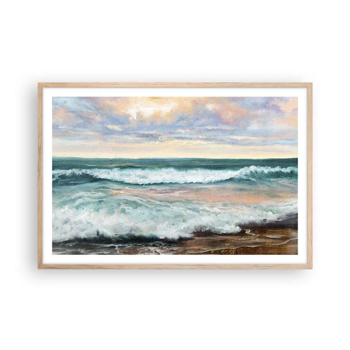 Plagát v ráme zo svetlého duba - Tu uhladíš dušu - 91x61 cm