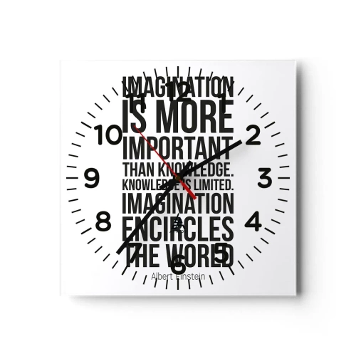 Nástenné hodiny - Einstein o sile predstavivosti - 30x30 cm