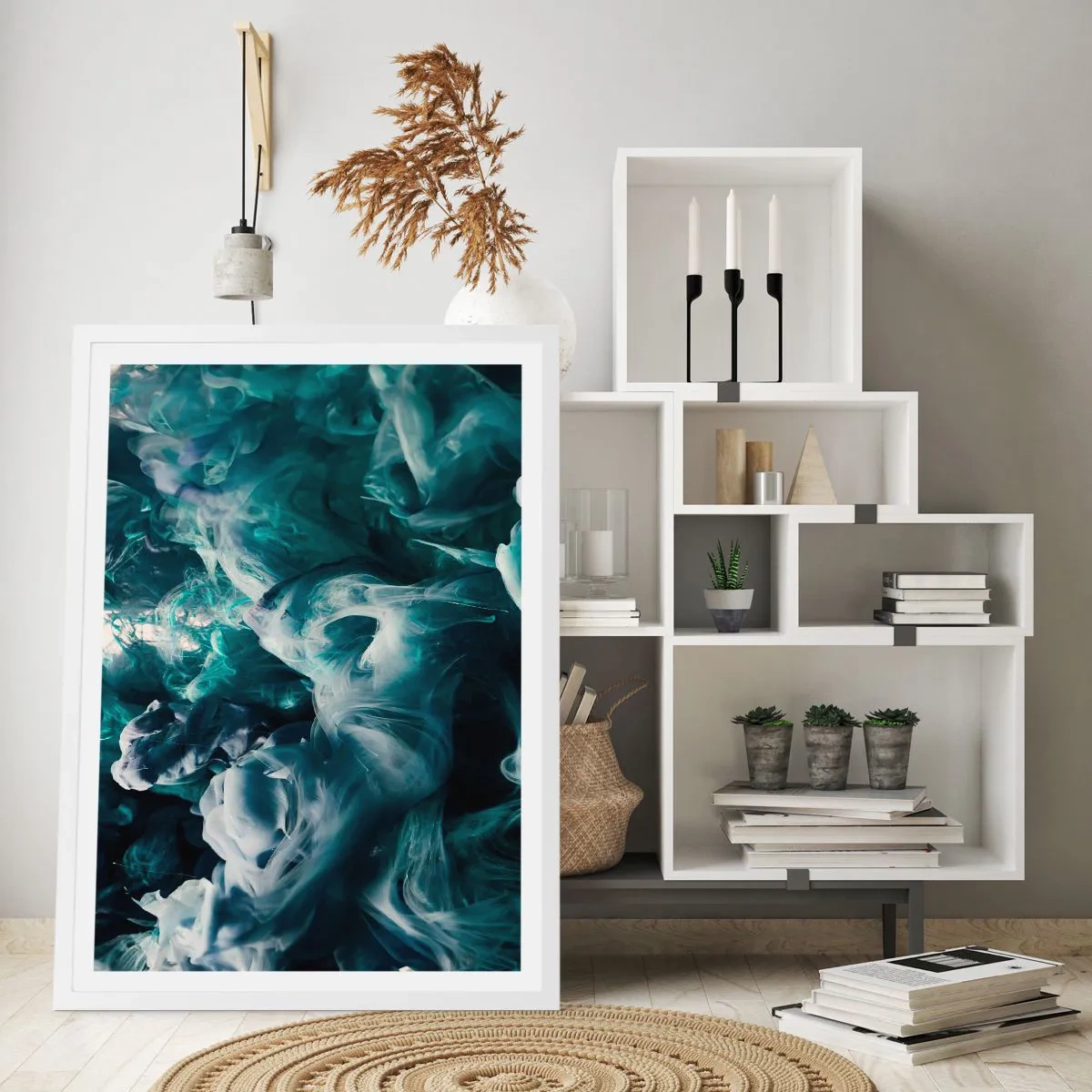 Plagát v bielom ráme - Pohyb farby - 70x100 cm