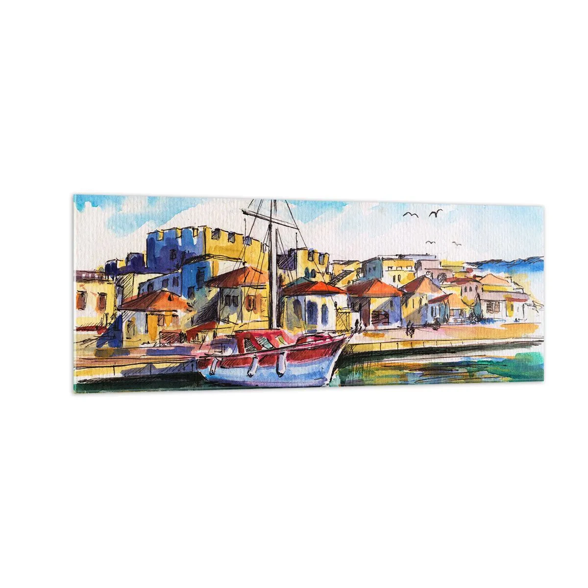 Obraz na skle - Dúhové popoludnie - 140x50 cm