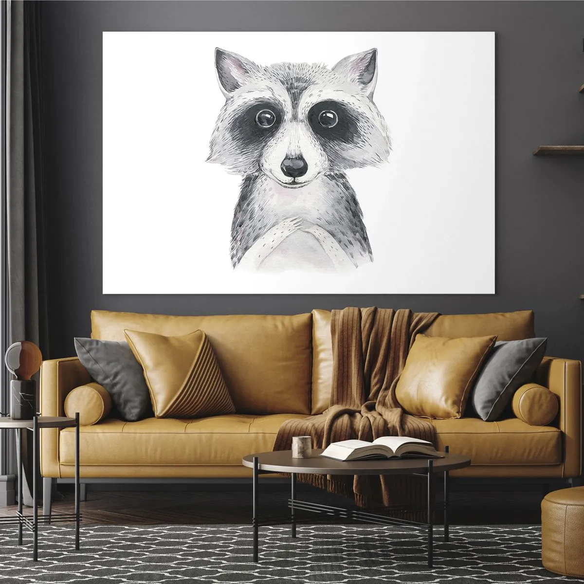 Obraz na skle - Portrét psa mývalovca v čiernobielej farbe - 70x50cm - Chvíľa dojatia - Moderná nástenná dekorácia do obývacej izby a spálne ARTTOR
