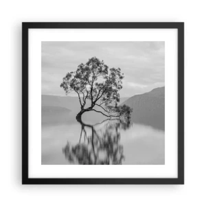 Plagát v čiernom ráme - Existuje taká krajina - 40x40 cm