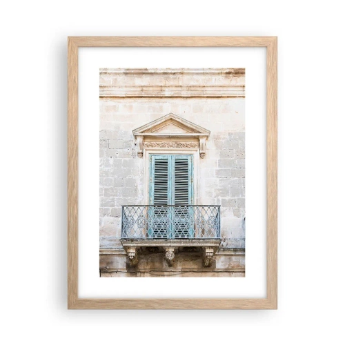 Plagát v ráme zo svetlého duba - Jedinečné kúzlo Talianska - 30x40 cm