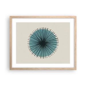 Plagát v ráme zo svetlého duba - Žiariaca modrá - 50x40 cm