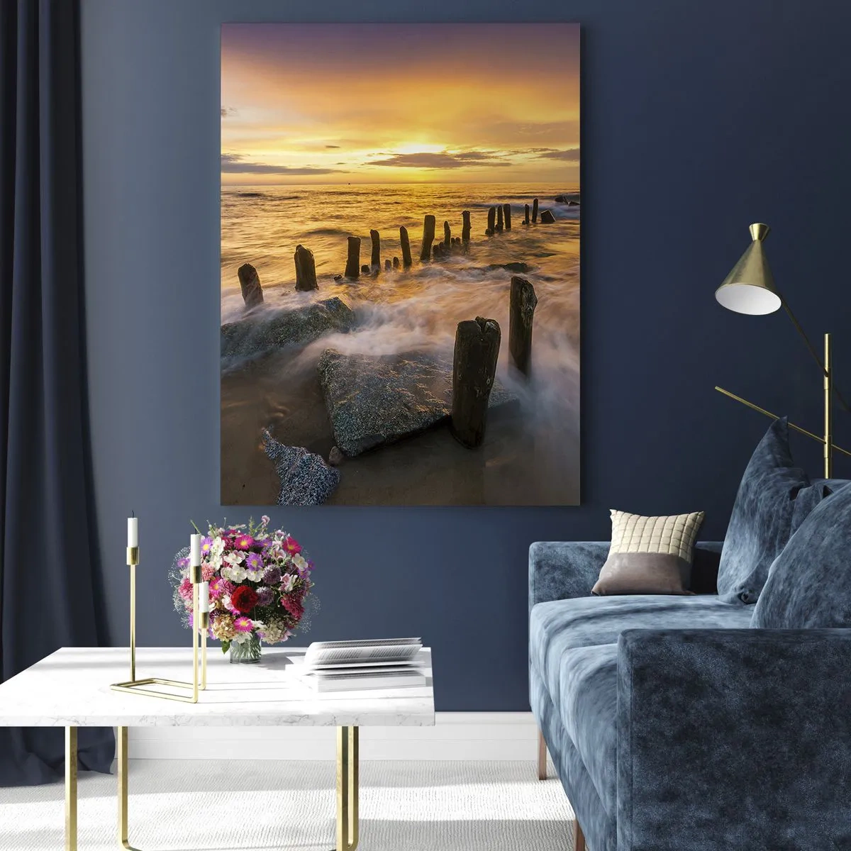 Obraz na skle - Drsná krása Baltského mora  - 50x70 cm