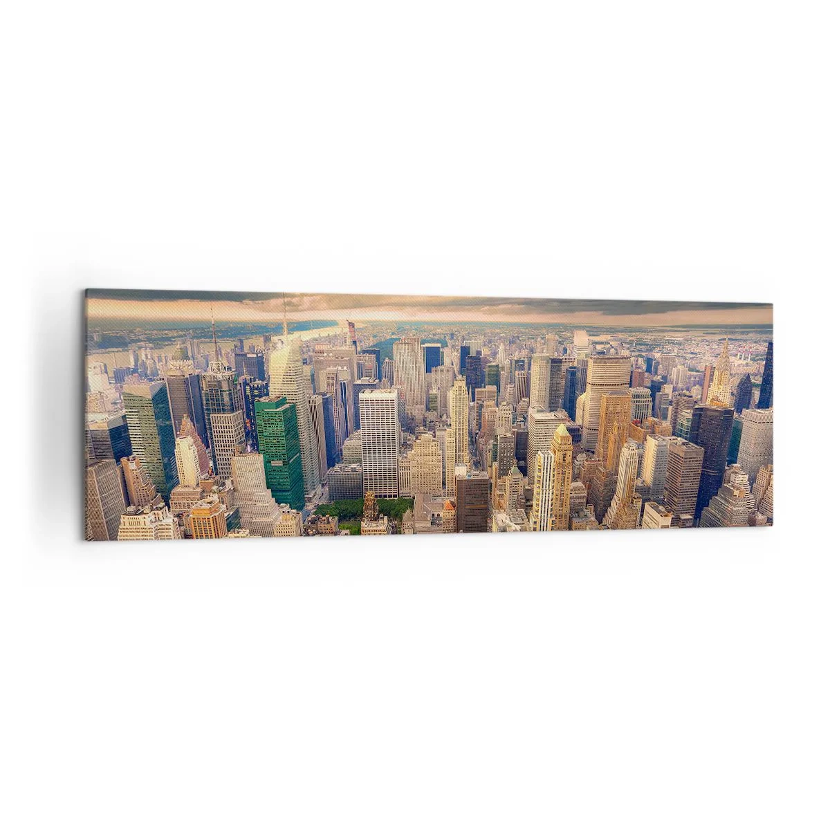Obraz na plátne - Pozlátené Metropolis - 160x50 cm