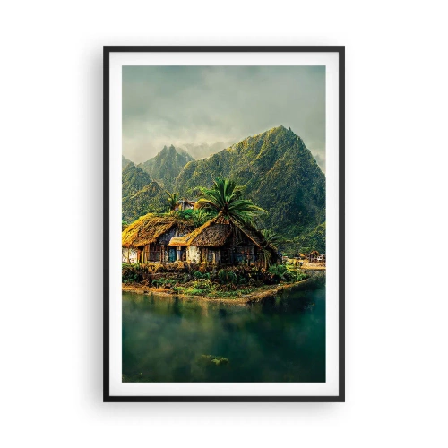 Plagát v čiernom ráme - Tropický raj - 61x91 cm