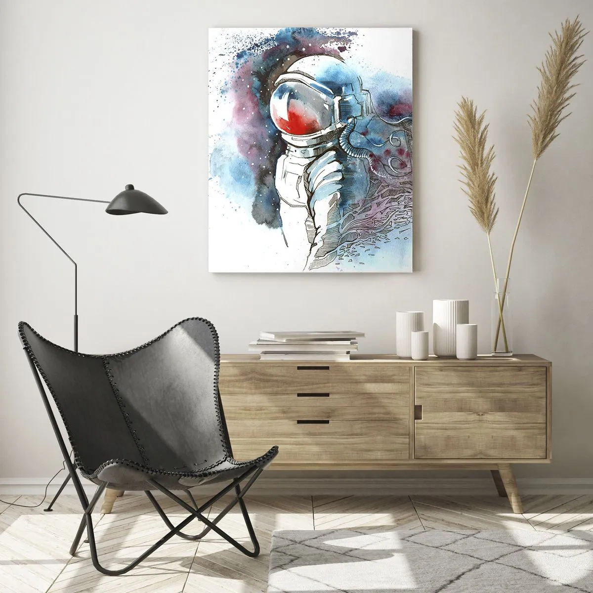 Obraz na skle - Sám s vesmírom - 50x70 cm