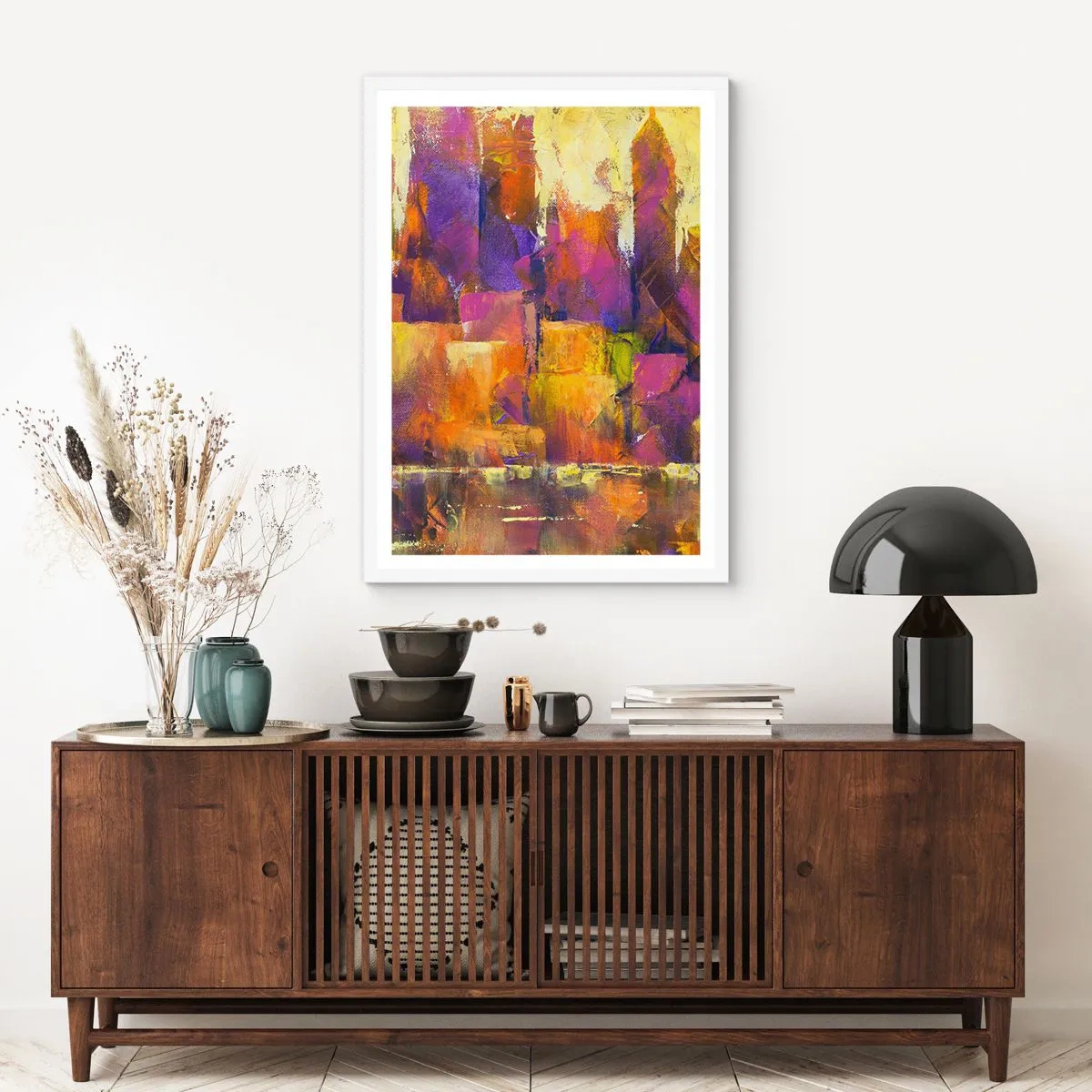 Plagát v bielom ráme - Metropolitná kompozícia - 70x100 cm