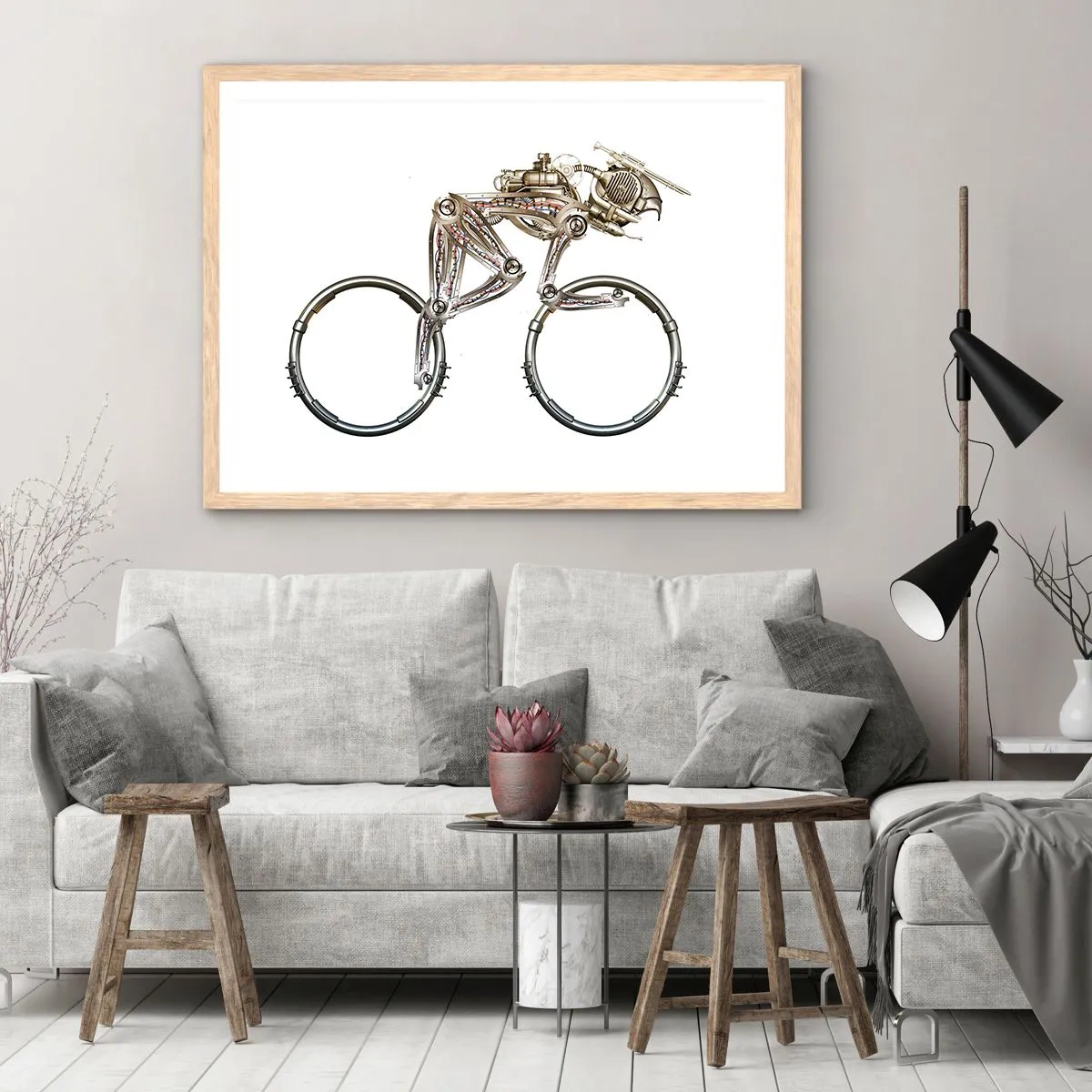 Plagát v ráme zo svetlého duba - Úžasný stroj - 91x61 cm