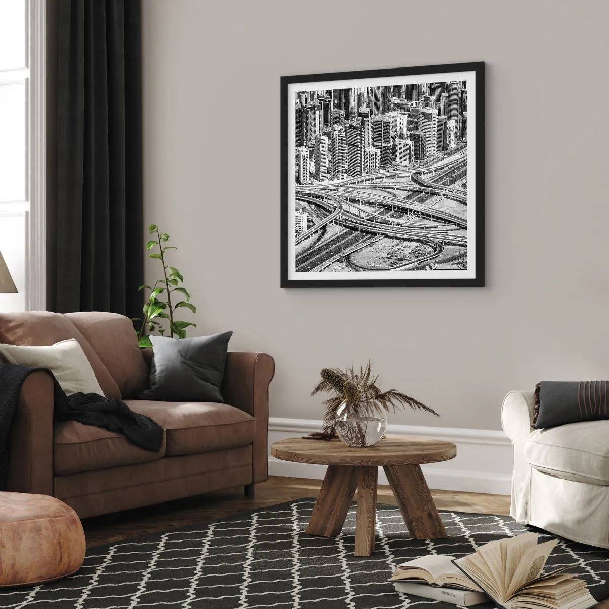 Plagát v čiernom ráme - Dubaj – neskutočné mesto - 30x30 cm