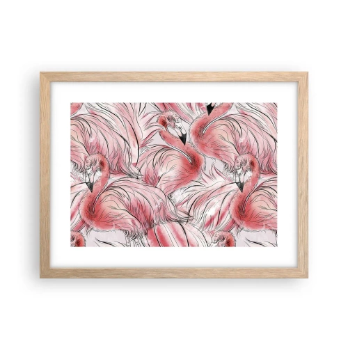 Plagát v ráme zo svetlého duba - Vtáči corps de ballet - 40x30 cm