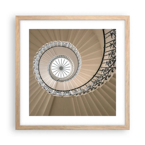 Plagát v ráme zo svetlého duba - Vnútri mušle - 40x40 cm