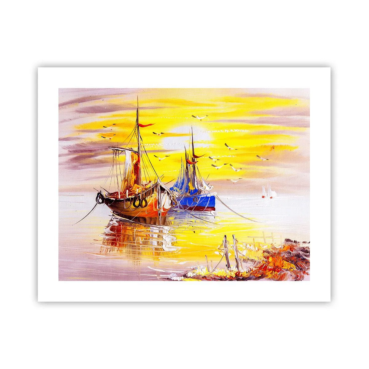 Plagát - Zaslúžený odpočinok v prístave - 50x40 cm