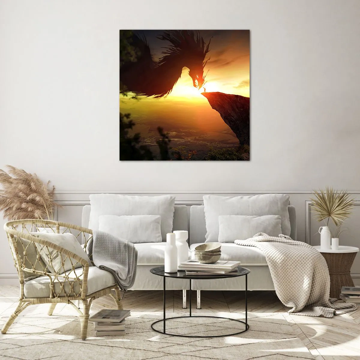 Obraz na skle - Premožiteľ draka - 70x70 cm