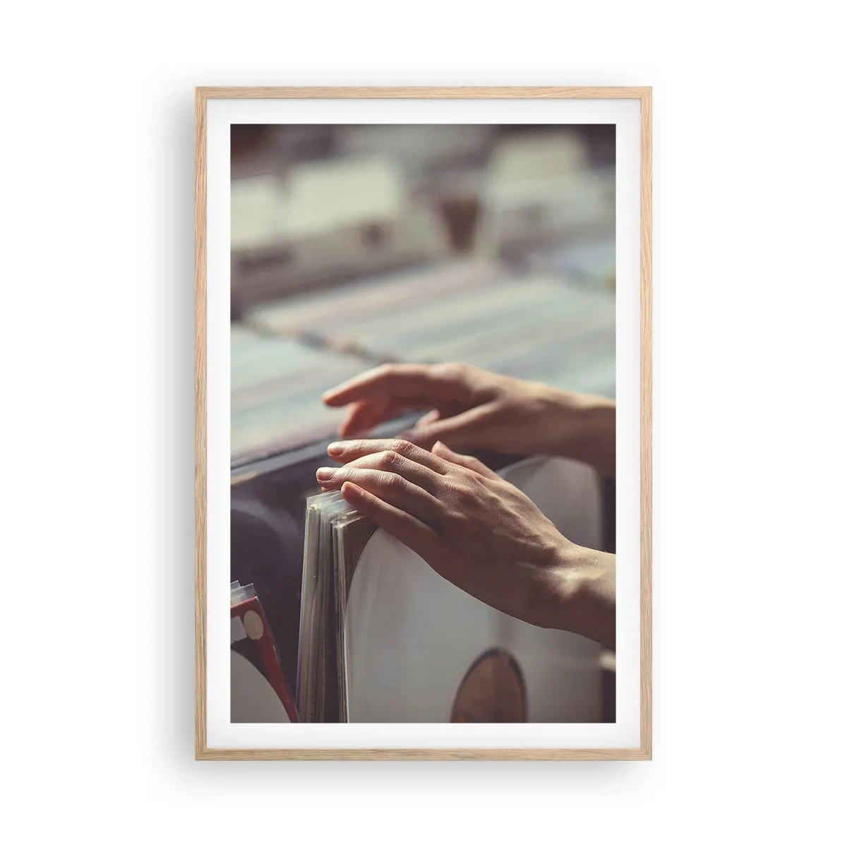 Plagát v ráme zo svetlého duba - Hľadanie emócií - 61x91 cm