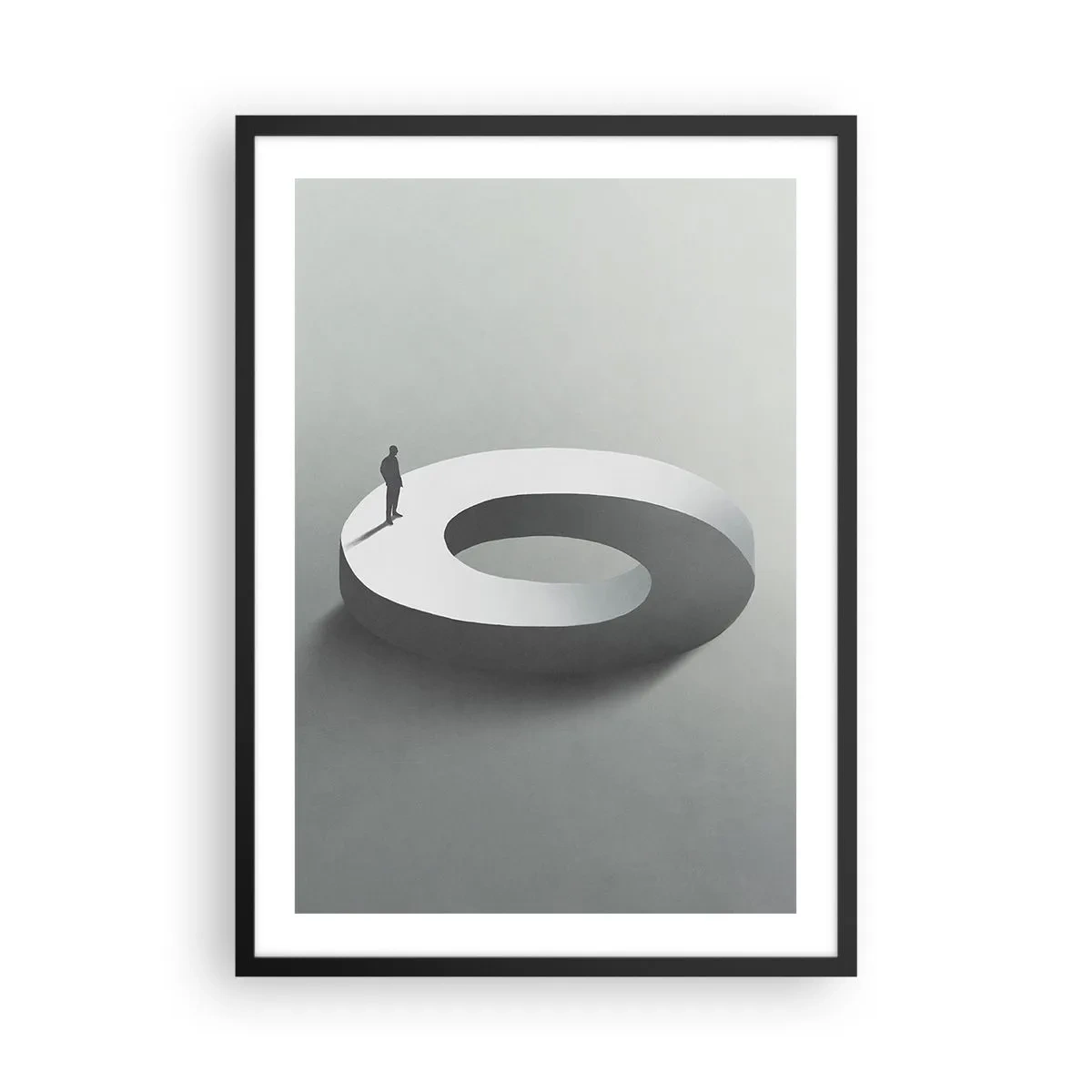 Plagát v čiernom ráme - Minimalistická postava na geometrickej štruktúre - 50x70cm - To pochopíš - Moderná nástenná dekorácia do obývacej izby a spálne ARTTOR