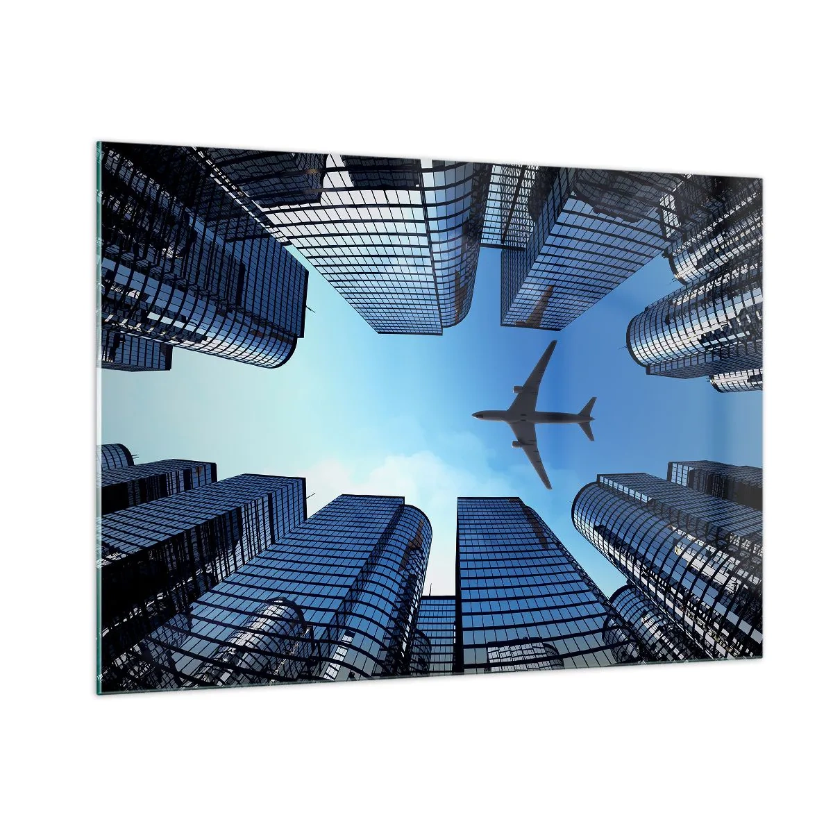 Obraz na skle - Pohľad zo sklenenej rokliny - 100x70 cm