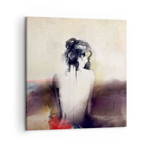 Obraz na plátne - Jemné línie, oválne tvary - 60x60 cm