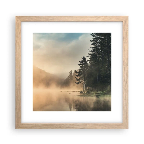 Plagát v ráme zo svetlého duba - Zrodenie dňa - 30x30 cm