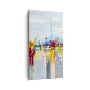 Obraz na plátne - Most radosti nad riekou života - 55x100 cm