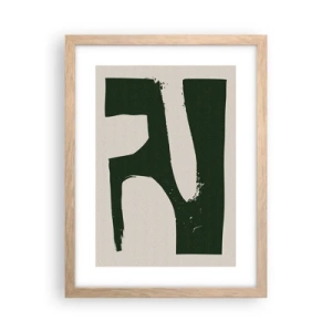 Plagát v ráme zo svetlého duba - Zálivy v bielom - 30x40 cm