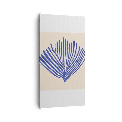 Obraz na plátne - Modrý vejár - 65x120 cm