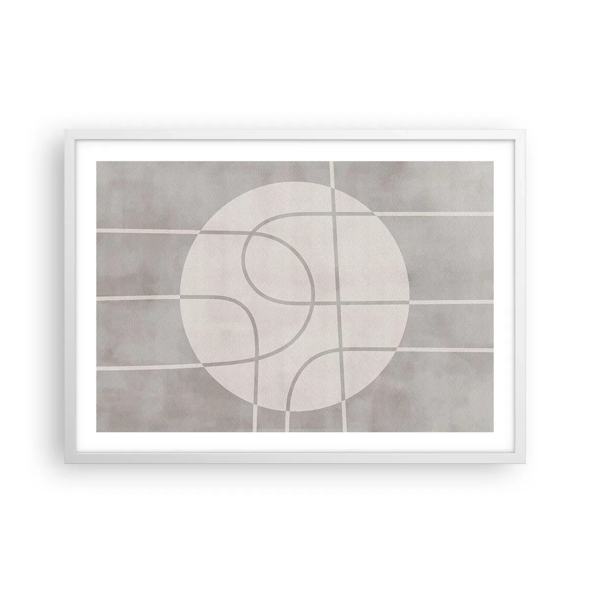 Plagát v bielom ráme - Kruhovo a priamo - 70x50 cm