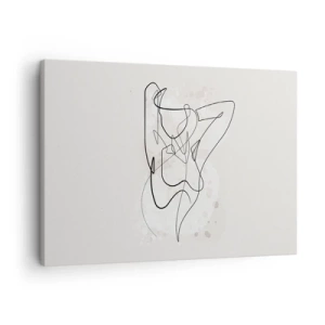 Obraz na plátne - Abstraktná linková umelecká postava na svetlom pozadí - 70x50cm - Umenie zvádzania - Moderná nástenná dekorácia do obývacej izby a spálne ARTTOR