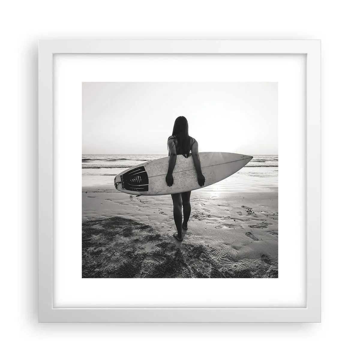 Plagát v bielom ráme - Dcéra morskej vlny - 30x30 cm