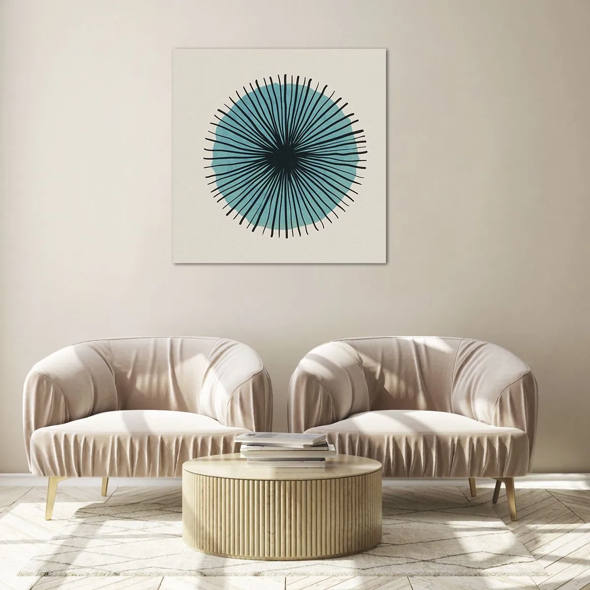 Obraz na skle - Žiariaca modrá - 40x40 cm