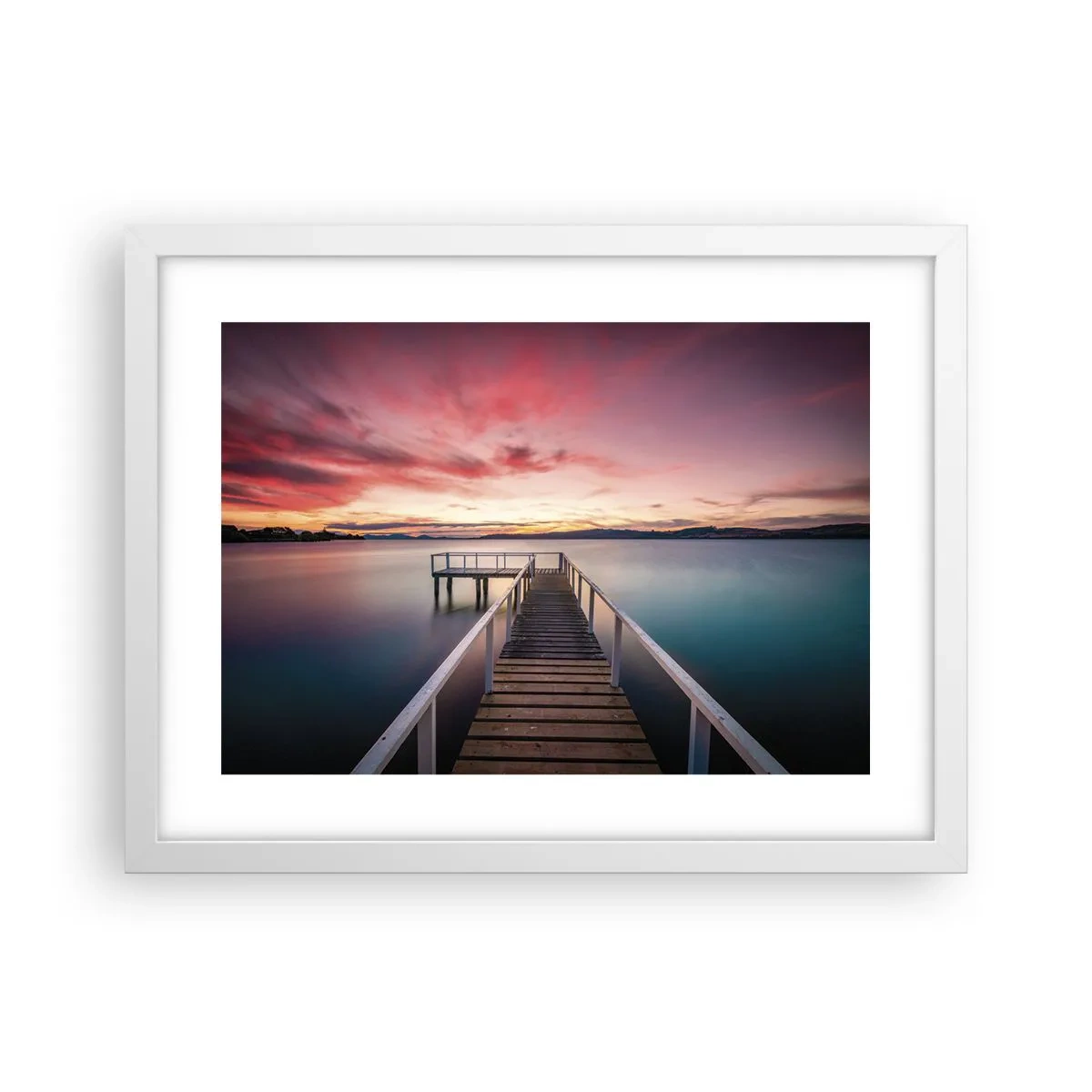 Plagát v bielom ráme - Jemný plameň večera - 40x30 cm