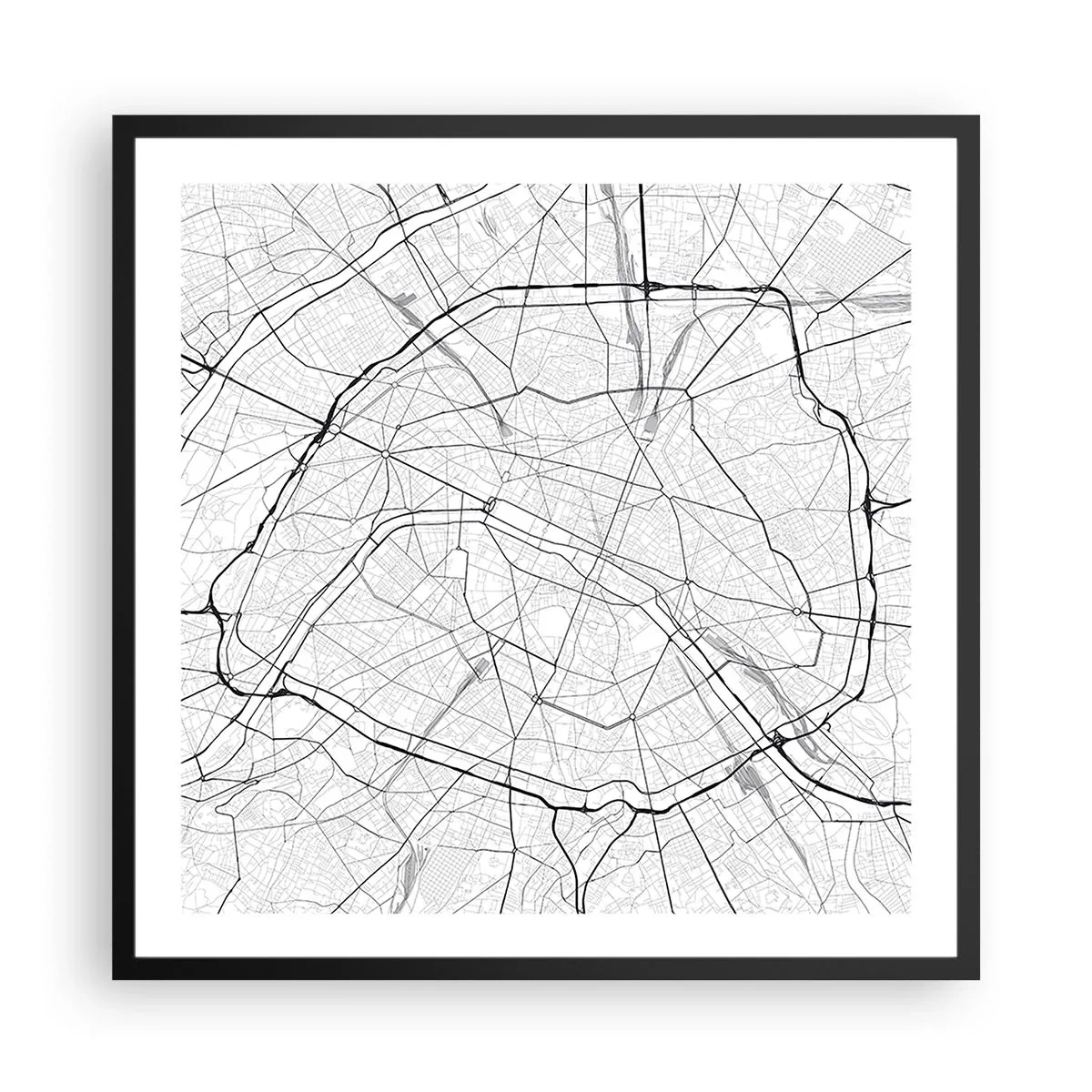 Plagát v čiernom ráme - Kvet Paríža - 60x60 cm