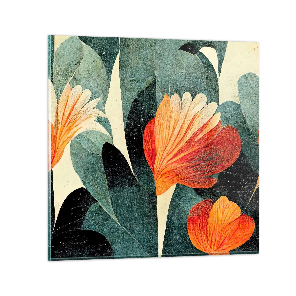 Obraz na skle - Tropické horúco a chlad zelene - 60x60 cm