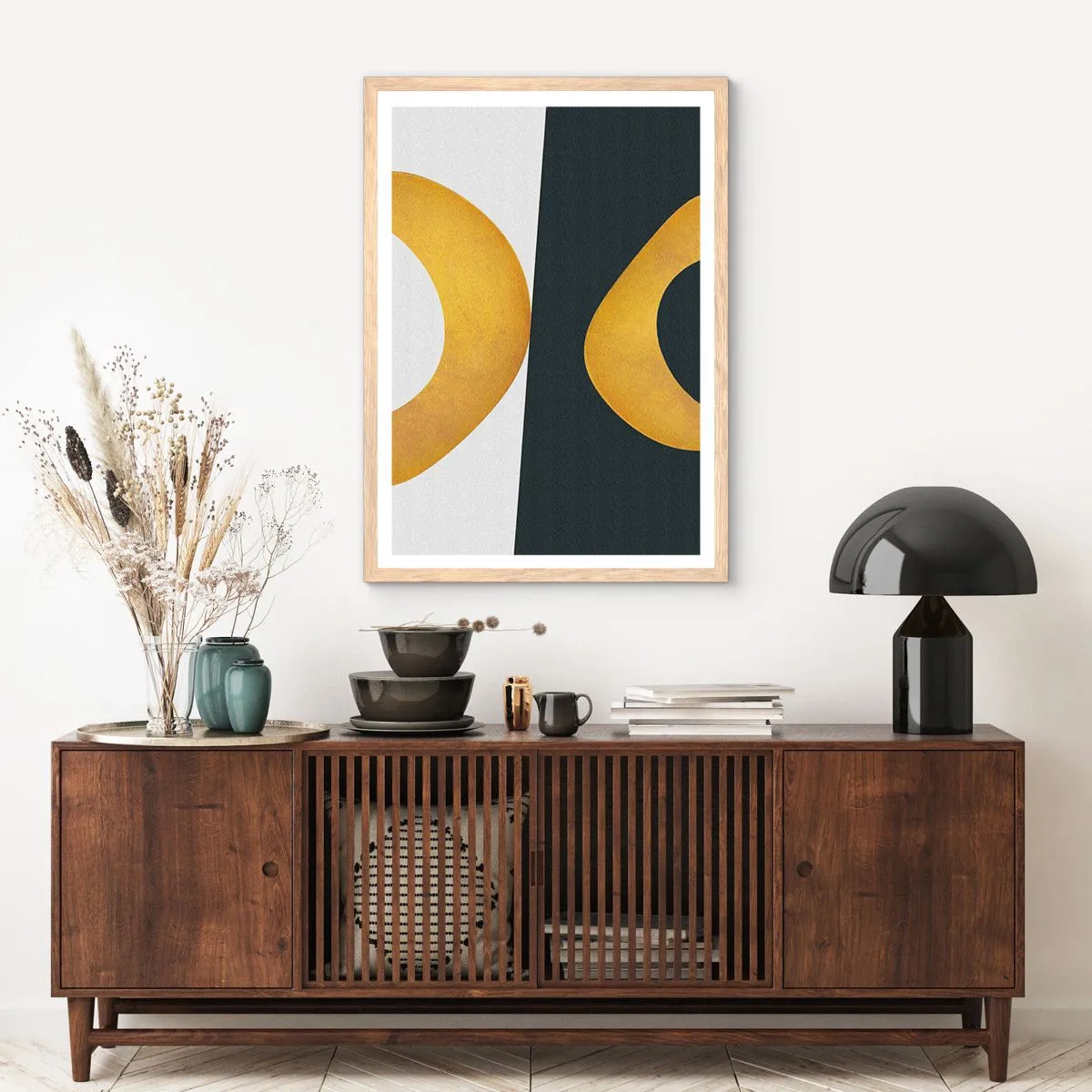 Plagát v ráme zo svetlého duba - Po prvé: zlato - 50x70 cm