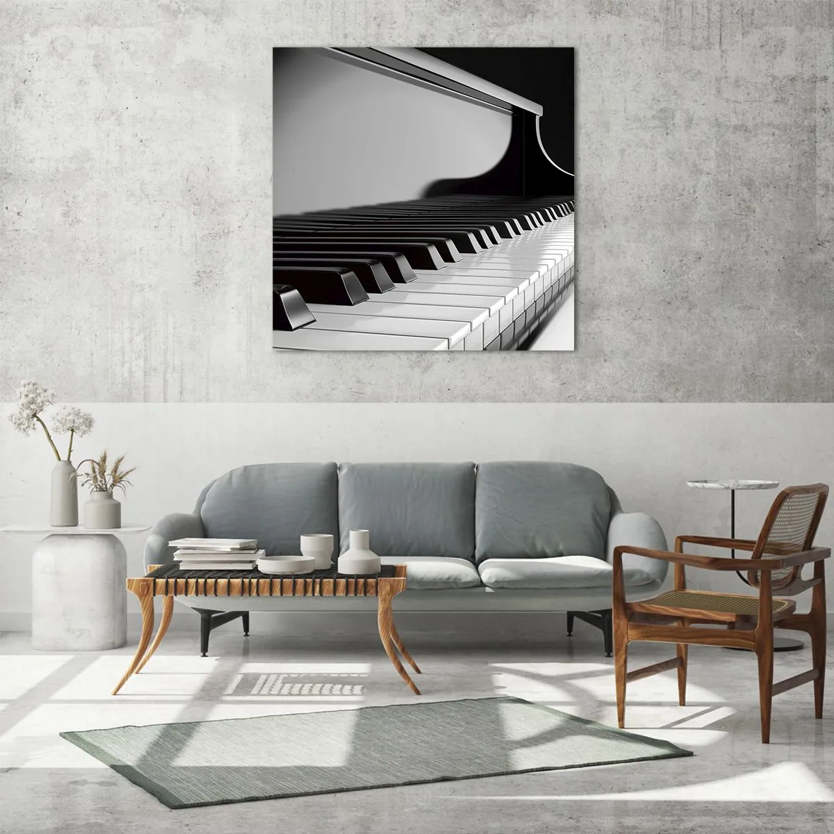 Obraz na skle - Harmónia tvarov a farieb - 40x40 cm