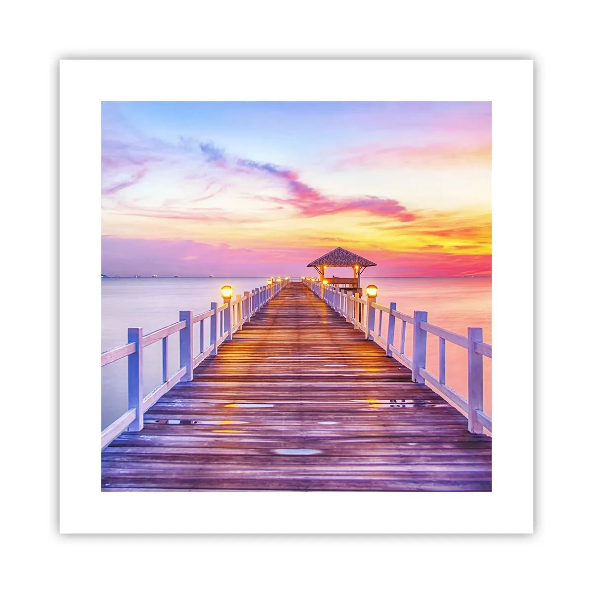 Plagát - Ľaliovo-zlaté ticho večera - 40x40 cm