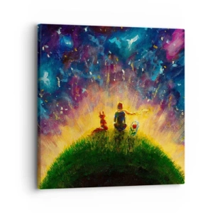 Obraz na plátne - Láska a priateľstvo - celý svet - 30x30 cm