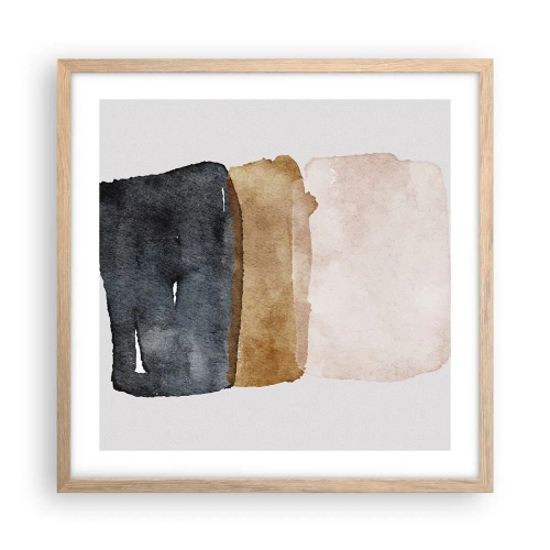 Plagát v ráme zo svetlého duba - Kompozícia zemitých farieb - 50x50 cm