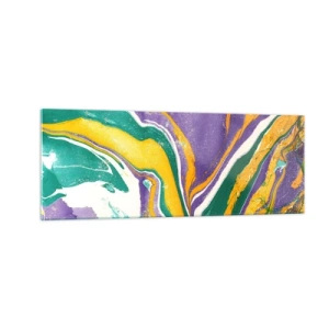 Obraz na skle - Vlny farieb - 140x50 cm