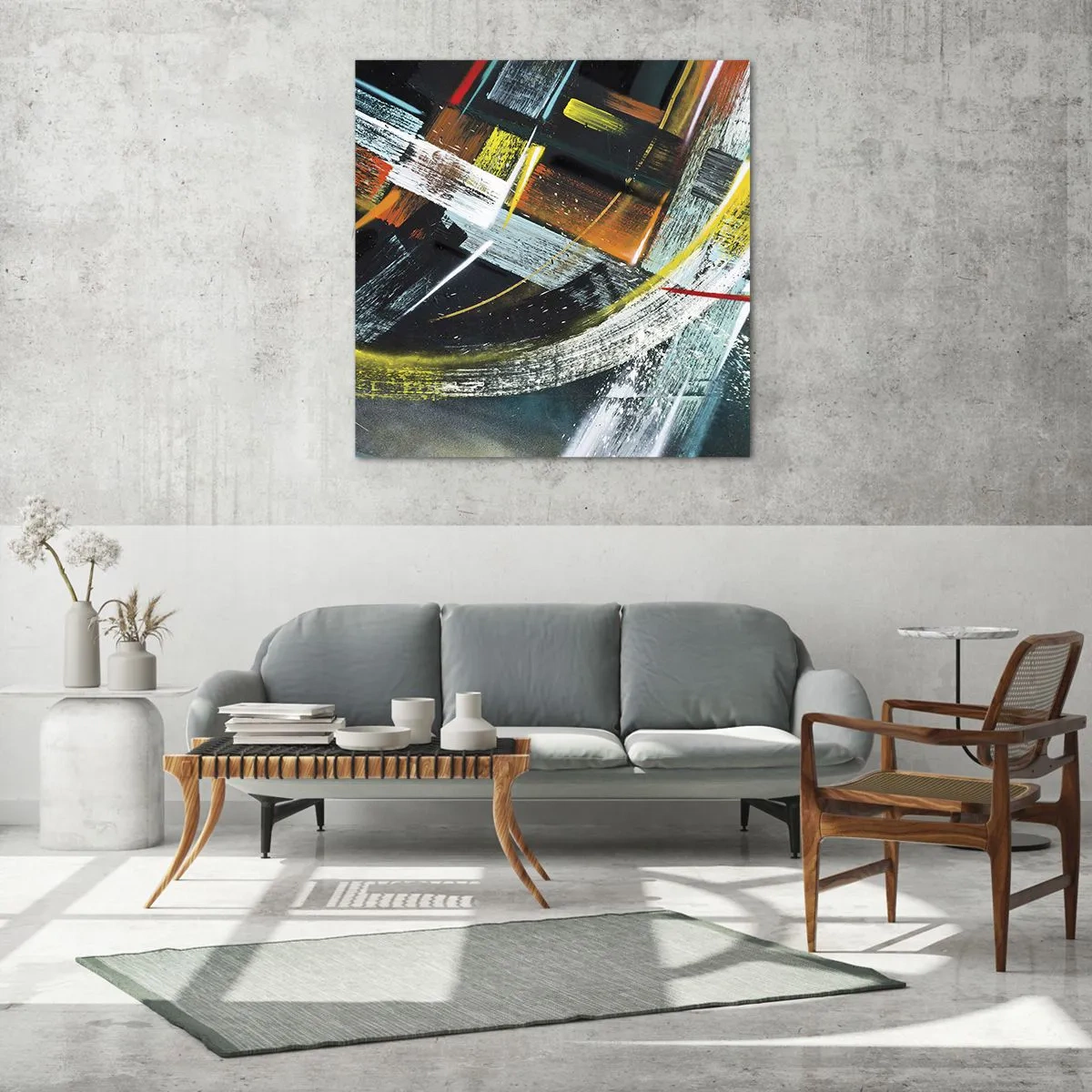 Obraz na skle - Energia pohybu - 70x70 cm