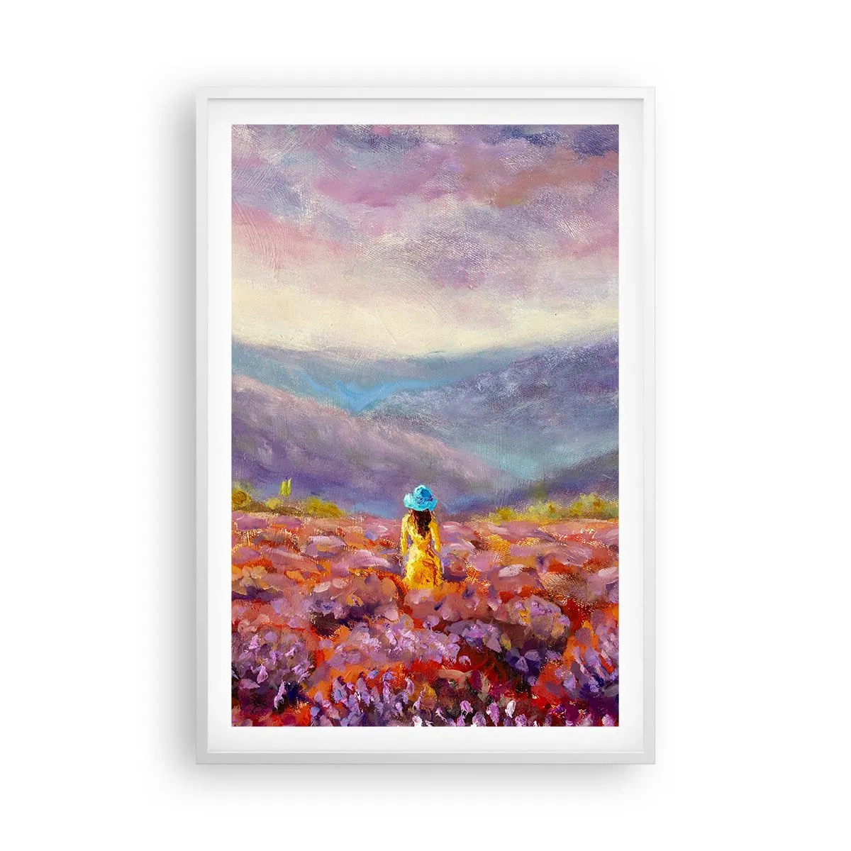 Plagát v bielom ráme - V levanduľovom svete - 61x91 cm