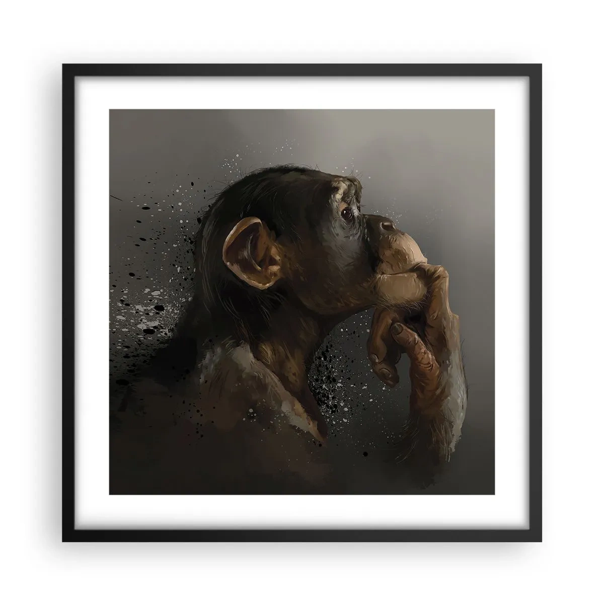 Plagát v čiernom ráme - Určite mysliteľ - 50x50 cm