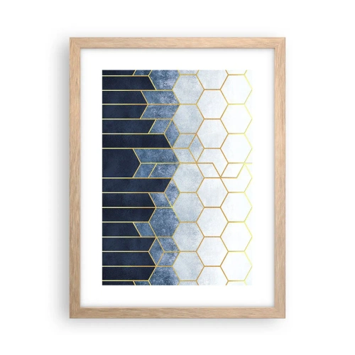 Plagát v ráme zo svetlého duba - Kompozícia v synkopickom rytme - 30x40 cm