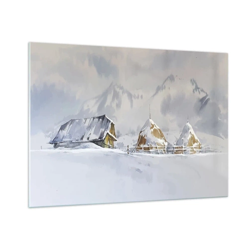Obraz na skle - V zasneženom údolí - 100x70 cm