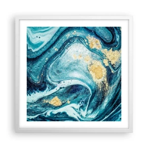 Plagát v bielom ráme - Modrý vír - 50x50 cm