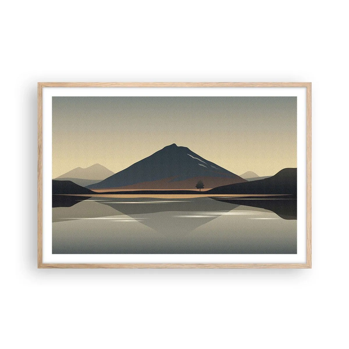 Plagát v ráme zo svetlého duba - Zrkadlový odraz - 91x61 cm