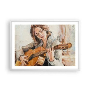 Plagát v bielom ráme - Koncert pre gitaru a dievčenské srdce - 70x50 cm
