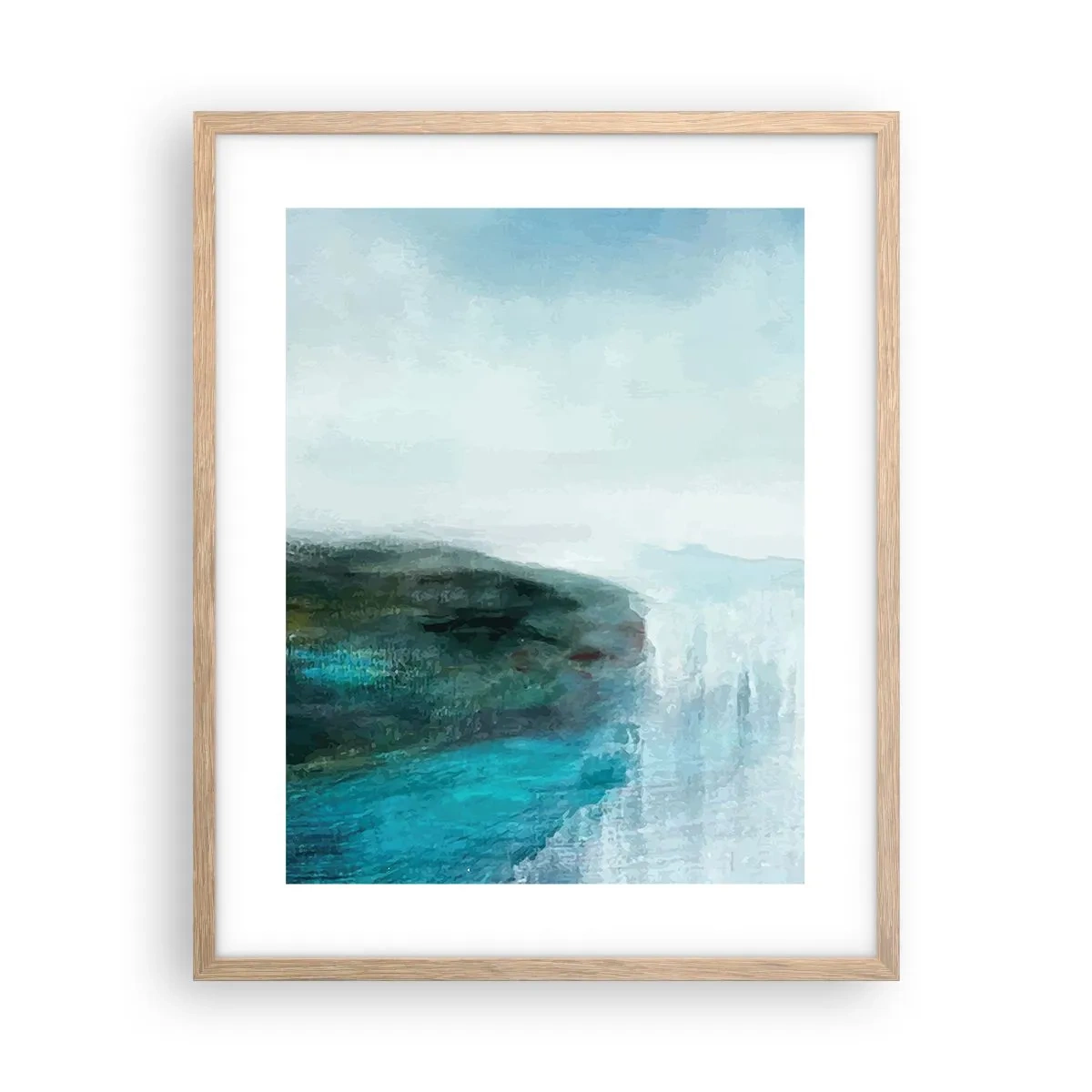 Plagát v ráme zo svetlého duba - Námorná abstrakcia - 40x50 cm