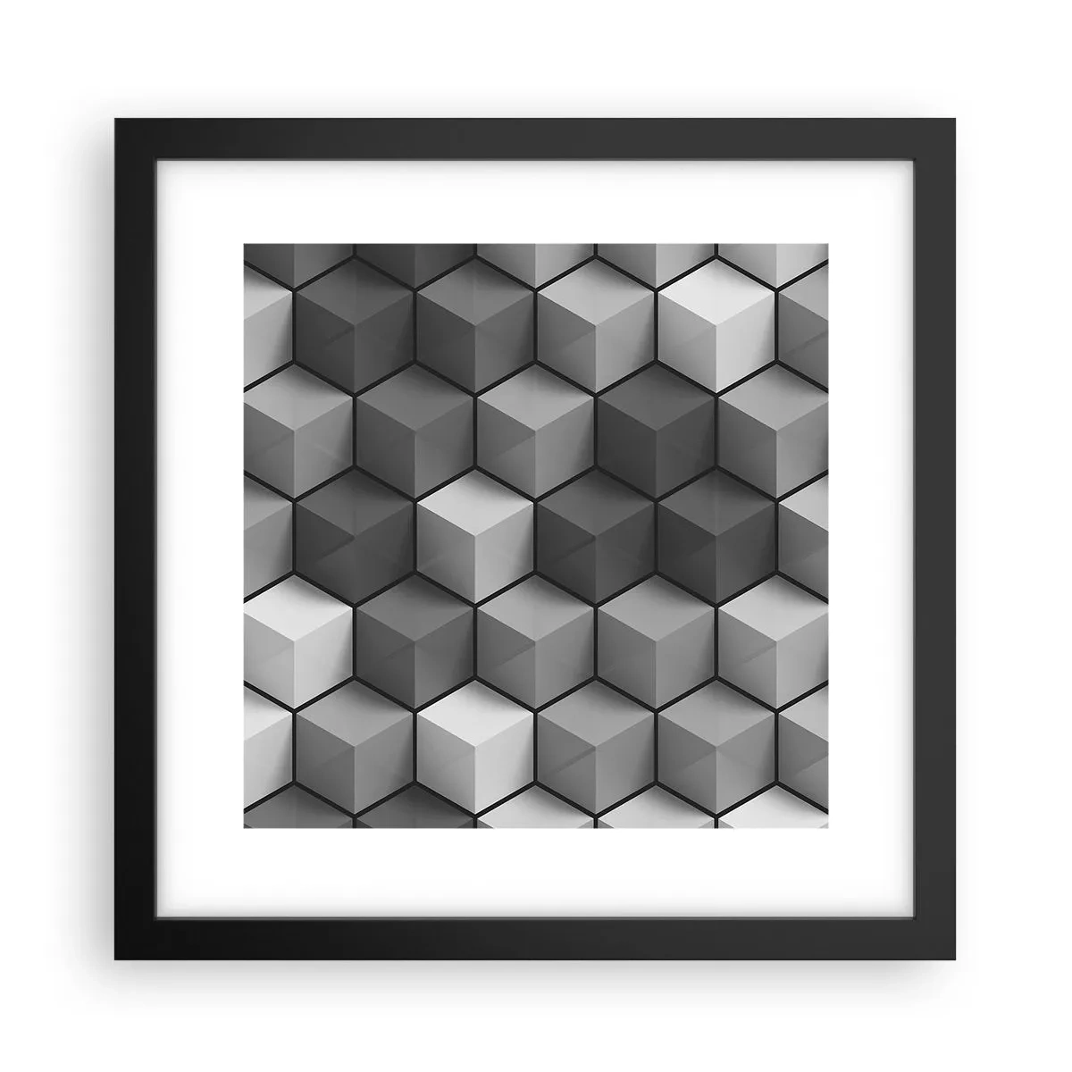 Plagát v čiernom ráme - Kubistické puzzle - 30x30 cm